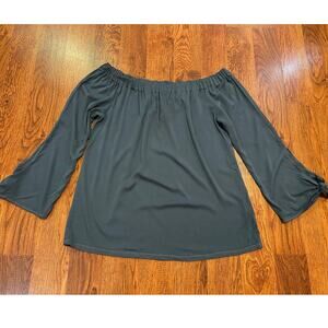 Michael Stars Women's Off Shoulder Boho Style Top – Blue, Size Small Effortless